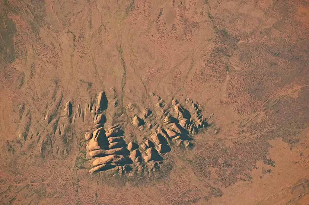 The domes of Kata Tjuta rising from the desert in Uluru-Kata Tjuta National Park