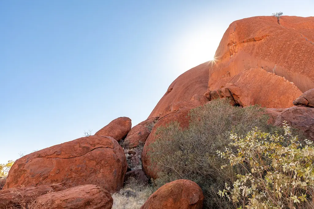 The Kuniya Walk path near Mutitjulu on the southern side of Uluru