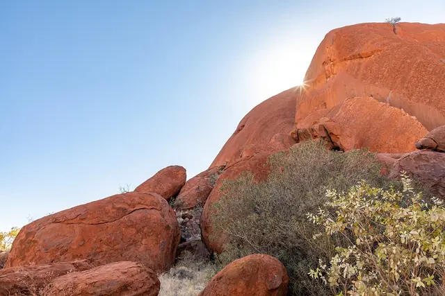 The Kuniya Walk path near Mutitjulu on the southern side of Uluru
