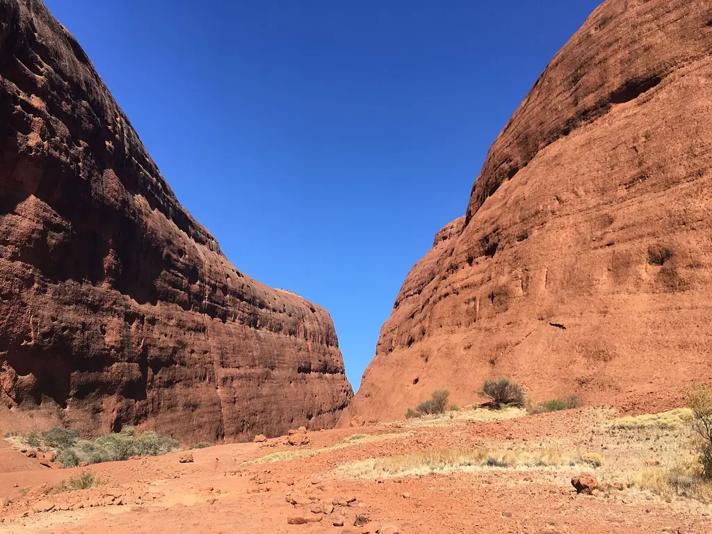 The walking track into Walpa Gorge between the domes of Kata Tjuta
