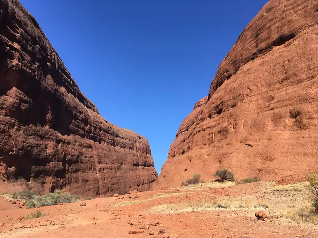 The walking track into Walpa Gorge between the domes of Kata Tjuta