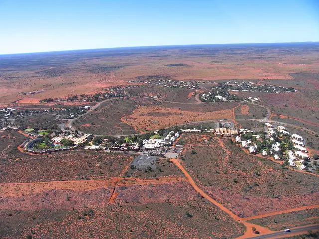 Aerial view of Yulara, the resort town near Uluru